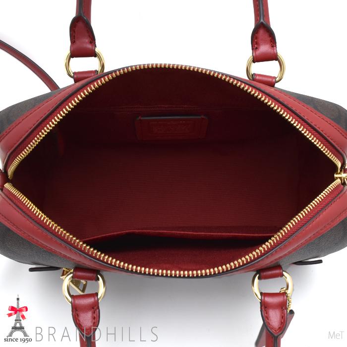 COACH コーチ 83607 ミニボストン 2WAY  ブラウン×レッド Amazon.co.jp: [コーチ] ショルダーバッグ 83607 シグネチャー 2way