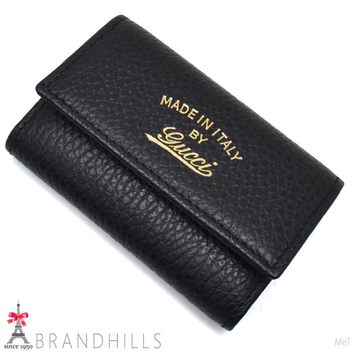 GUCCI グッチ キーケース 6連 メンズ レディース レザー ブラック ロゴ