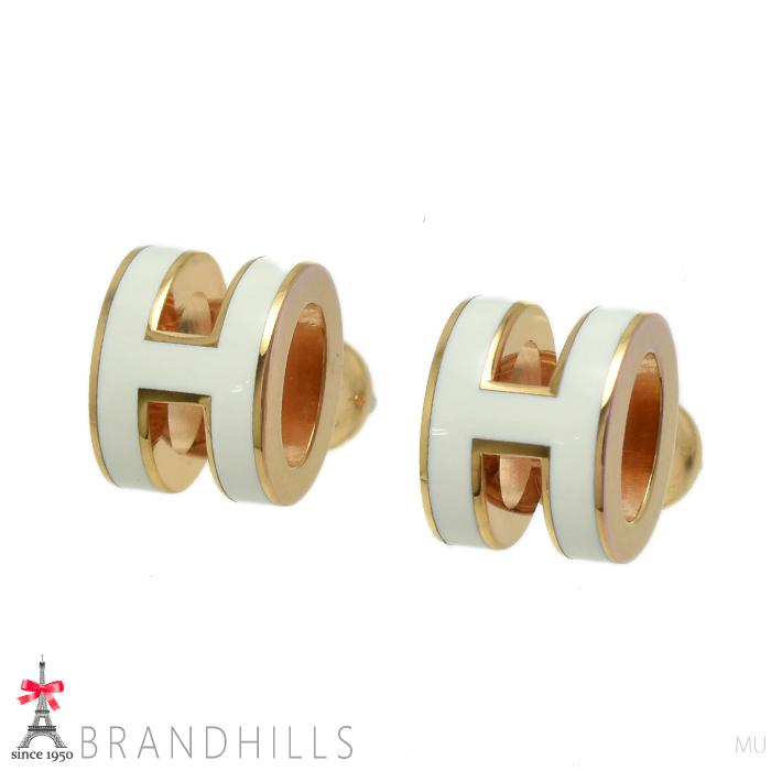 HERMES（エルメス） ピアス ミニポップアッシュ H ホワイト ほぼ未使用