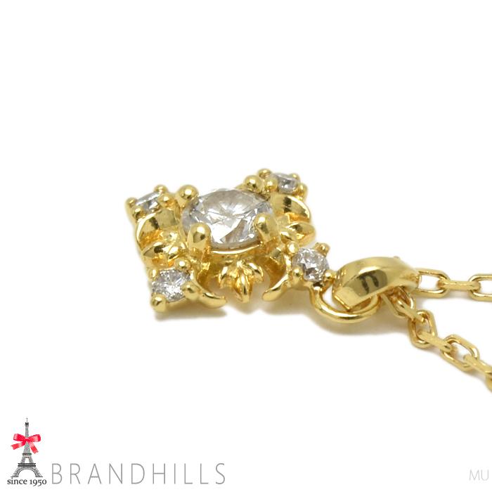 agete（アガット） ダイヤモンド 0.08ct ネックレス K18金 YG イエロー 