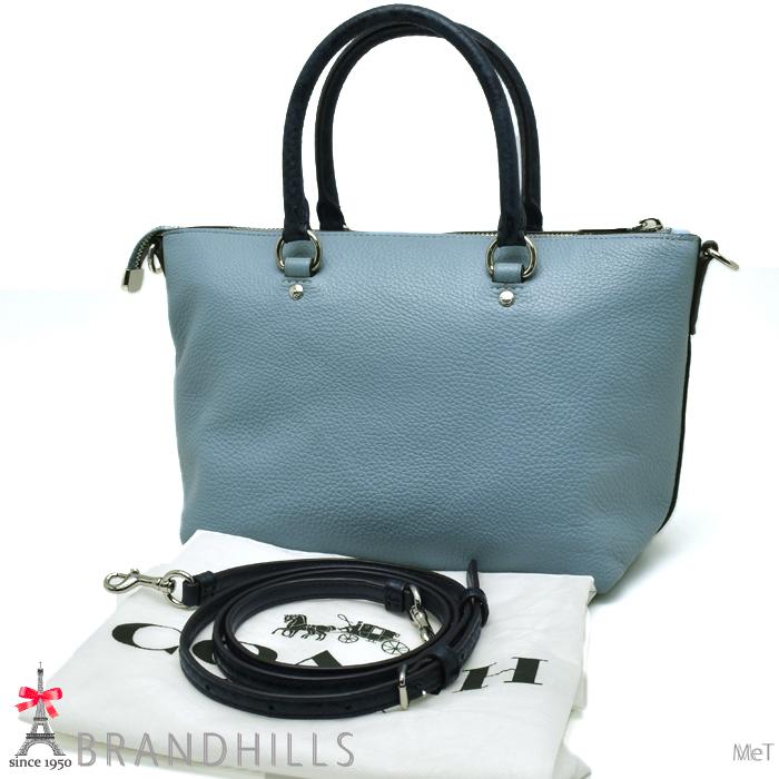 COACH コーチ ショルダーバッグ レディース レザー ライトブルー