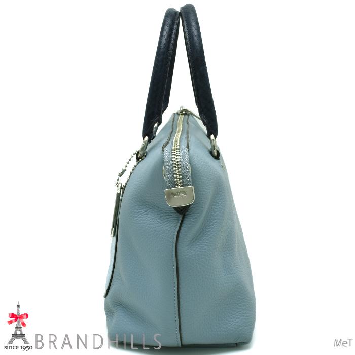 COACH コーチ ショルダーバッグ レディース レザー ライトブルー 