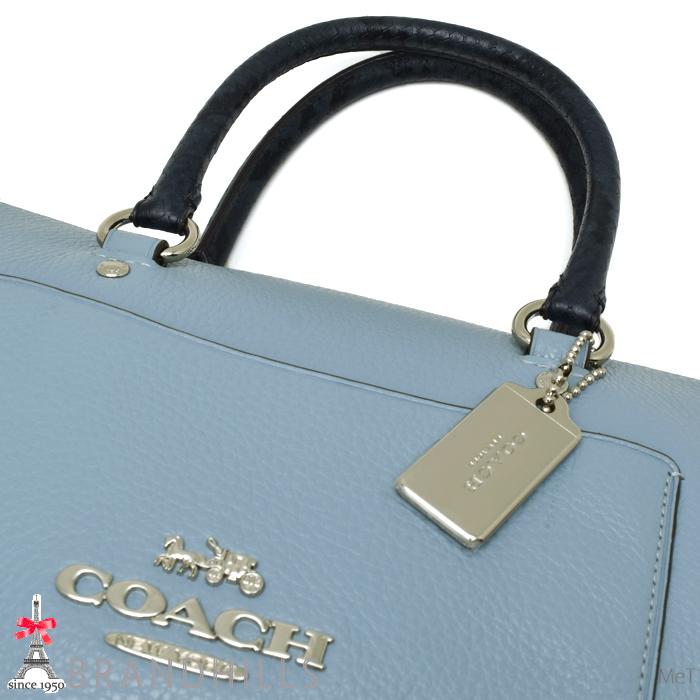 COACH コーチ ショルダーバッグ レディース レザー ライトブルー 
