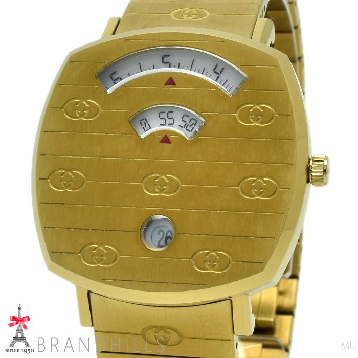 GUCCI グッチ 腕時計 メンズ グリップ 35mm クォーツ ゴールド SS 