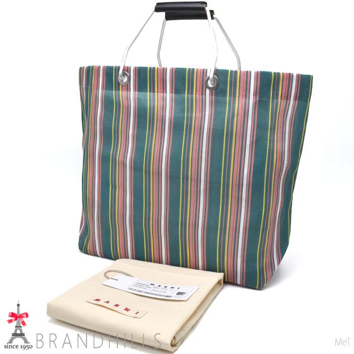新品未使用MARNI マーケットトートバッグ マルチカラーストライプ