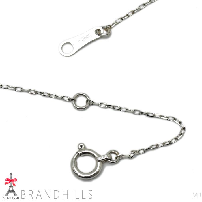 ダイヤモンド 0.19ct ネックレス K18金 750WG ホワイトゴールド ハート 