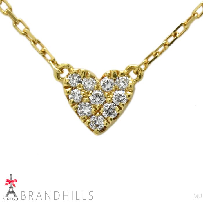 アーカー ダイヤモンド 0.05ct ハートモチーフ ネックレス K18金 750YG 