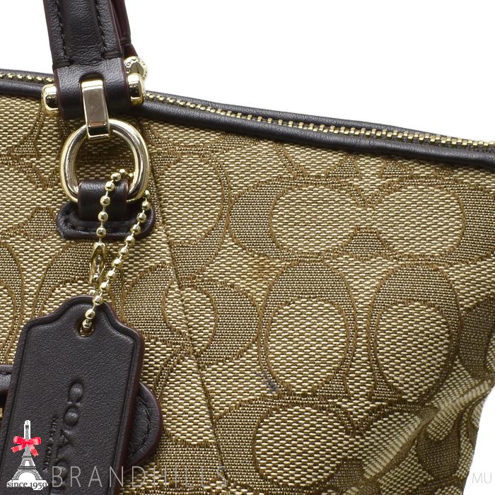 COACH（コーチ） ハンドバッグ シグネチャー カーキ ブラウン 2WAY