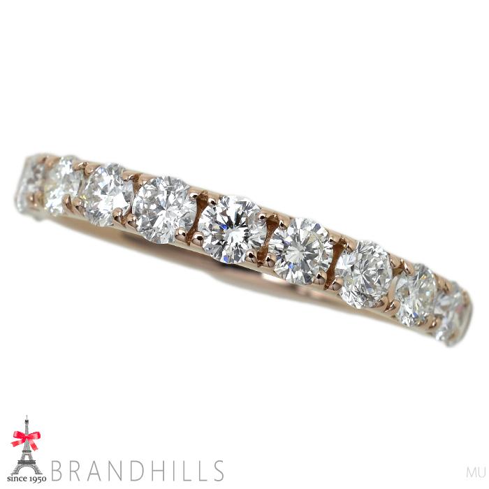 ダイヤモンド 1.00ct ハーフエタニティ リング K18金 750PG ピンク  