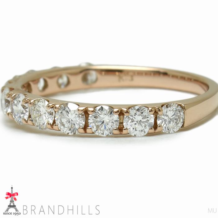 ダイヤモンド 1.00ct ハーフエタニティ リング K18金 750PG ピンク  