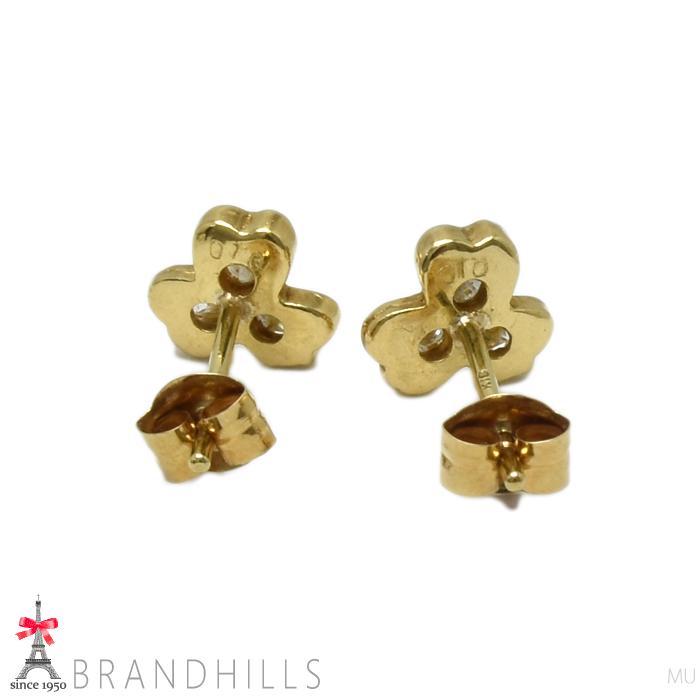 ダイヤモンド 0.10ct+0.10ct ピアス K18金 750YG イエローゴールド 0.9 