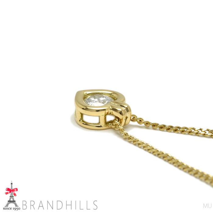 ダイヤモンド 0.29ct ネックレス K18金 750YG イエローゴールド ハート