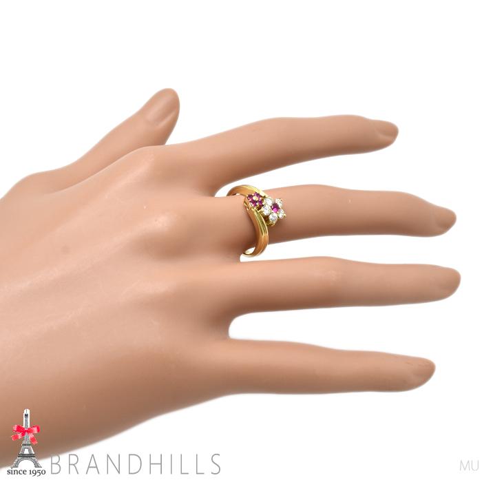 ルビー 0.20ct ダイヤモンド 0.34ct リング K18金 750YG