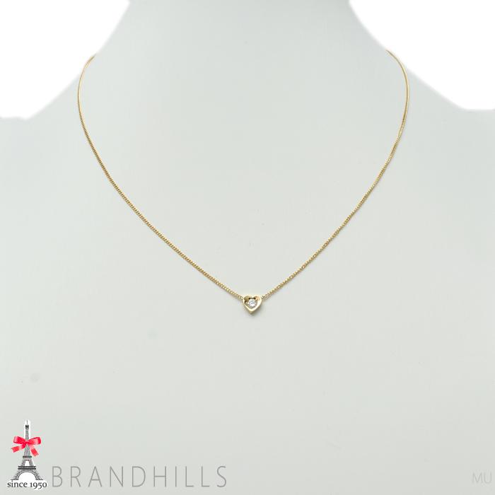 ダイヤモンド 0.10ct ネックレス 一粒 K18金 750YG イエローゴールド 