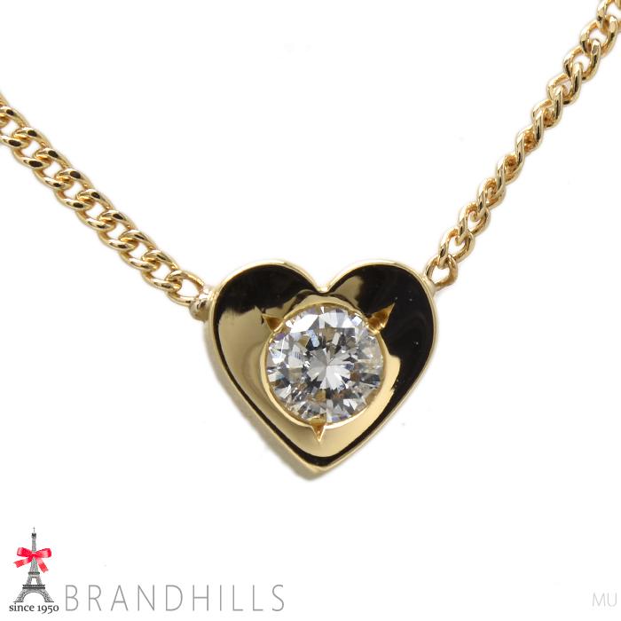 ダイヤモンド 0.10ct ネックレス 一粒 K18金 750YG イエローゴールド 