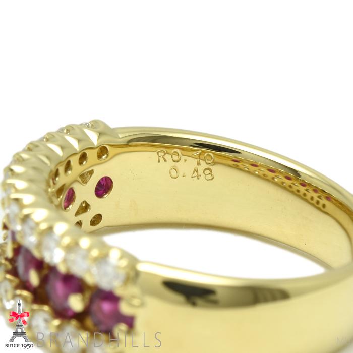 ルビー 0.70ct ダイヤモンド 0.48ct リング 鑑別書 K18金 750YG  