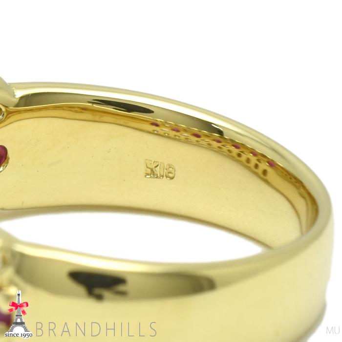 ルビー 0.70ct ダイヤモンド 0.48ct リング 鑑別書 K18金 750YG  