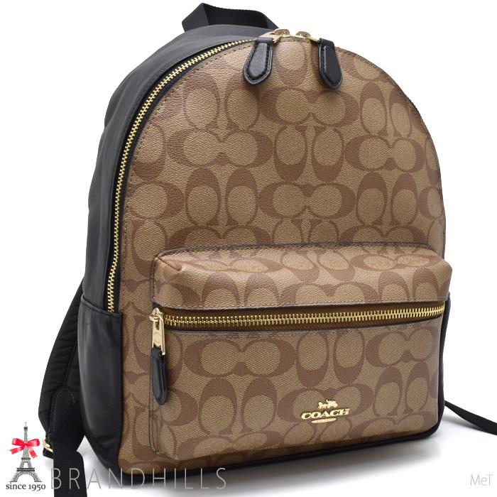 COACH コーチ リュック バックパック シグネチャー 茶×黒 F32200 COACH（コーチ） バックパック シグネチャー PVC レザー カーキ