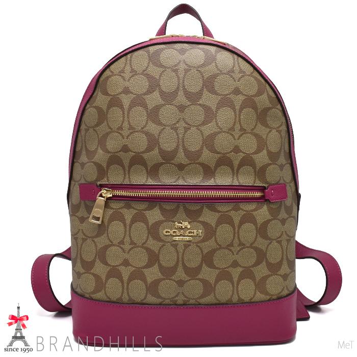 COACH（コーチ） リュック レディース シグネチャー PVC レザー カーキ 