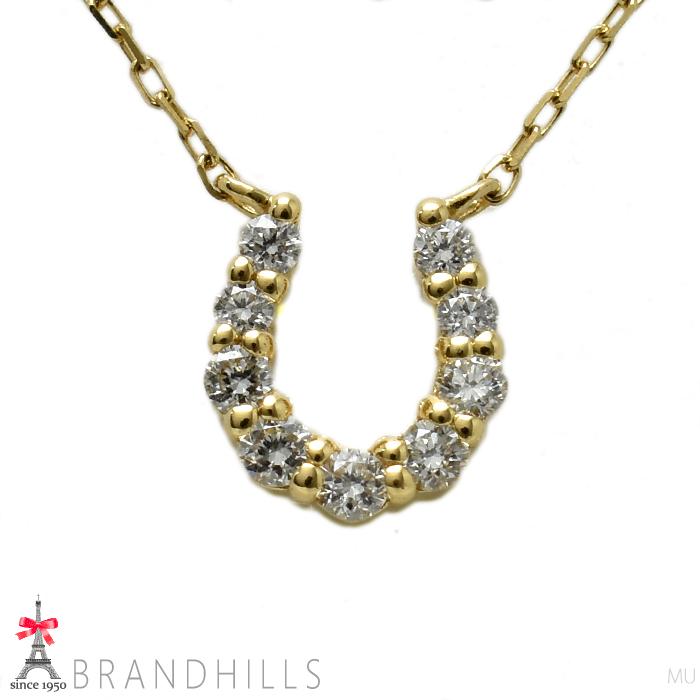 4℃ K18WG ホースシュー ネックレス