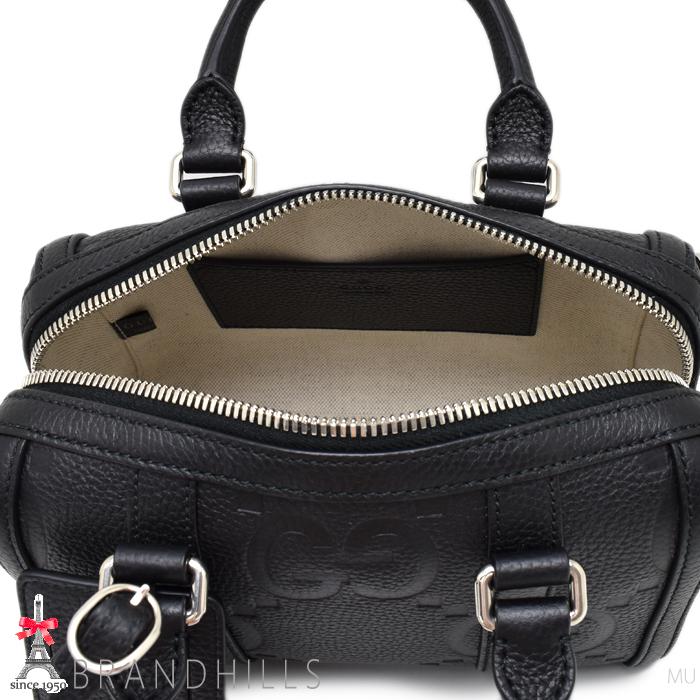 GUCCI（グッチ） ボストンバッグ ジャンボ GG レザー ブラック ミニ