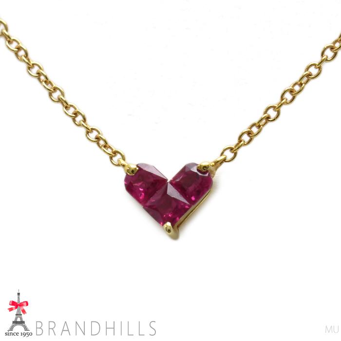 スタージュエリーミステリアスハートネックレスルビーk18