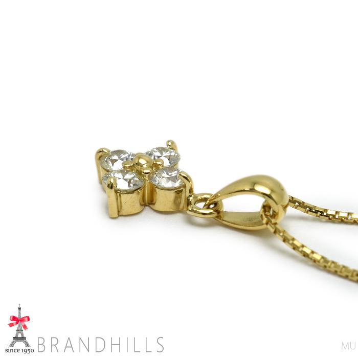 ダイヤモンド 0.28ct ネックレス K18金 750YG イエローゴールド