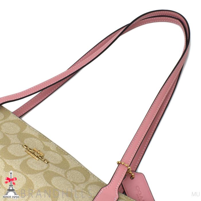 【美品】COACH コーチ シグネチャーシティ トートバッグ ピンク 値下げ可 COACH（コーチ） トートバッグ レディース シグネチャー PVC レザー