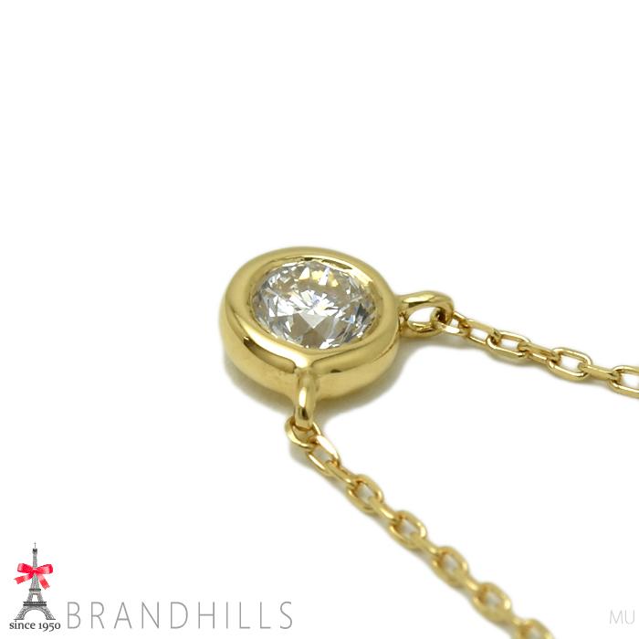 4℃（ヨンドシー） カナル ダイヤモンド 1粒 ネックレス K18金 750YG