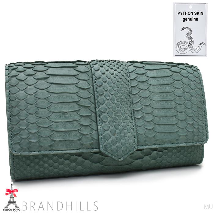 りんさま専用【希少　高級感漂う美しい本革】長財布　ミントグリーン　大容量 送料無料】高級イタリアンレザー がまぐち 長財布 モスグリーン 緑