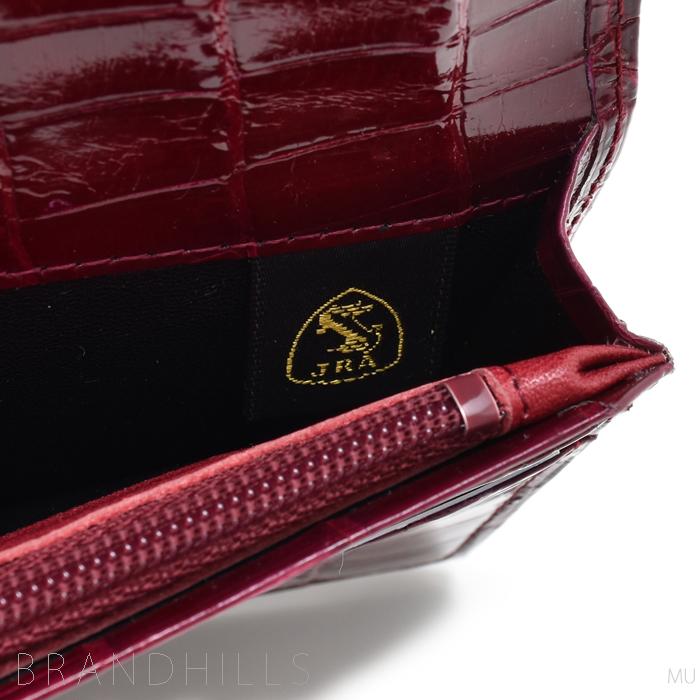 クロコダイル 長財布 カンパリレッド ワインレッド シャイニング加工
