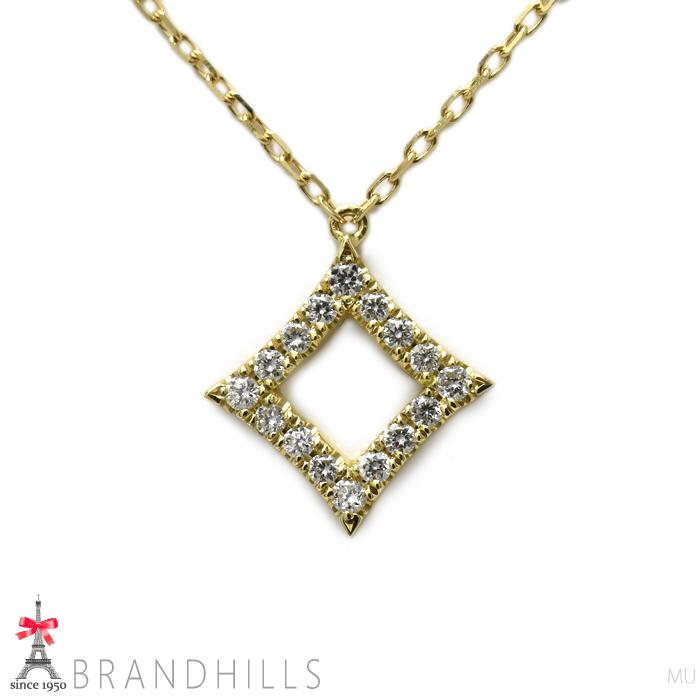 美品☆AHKAHダイヤモンドシェイプネックレス