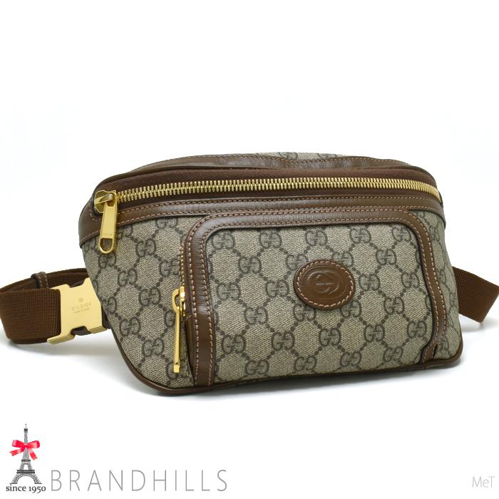 グッチ ベルトバッグ メンズ レディース GGスプリーム ベージュ エボニー ブラウン ボディバッグ 733240 GUCCI 美品 【中古】 GUCCI（グッチ） ベルトバッグ メンズ レディース GGスプリーム