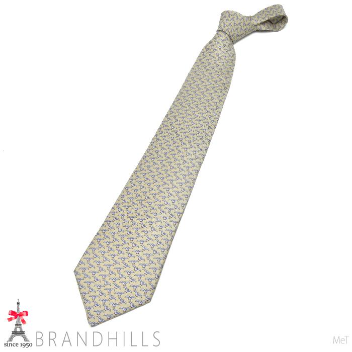 エルメス ネクタイ メンズ CRAVATE シルク100％ ベージュ カモメ 剣先幅9.5cm 005192T HERMES 未使用品 【中古】 HERMES（エルメス） ネクタイ メンズ CRAVATE シルク100％ ベージュ