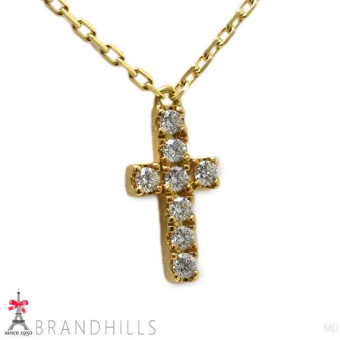AHKAH ゴールド ネックレス　ダイヤモンド　18k AHKAH（アーカー） ダイヤモンド 0.04ct ネックレス クロスモチーフ