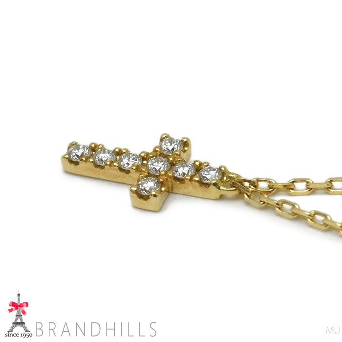 AHKAH（アーカー） ダイヤモンド 0.04ct ネックレス クロスモチーフ