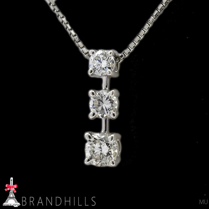 ダイヤモンド 0.60ct ネックレス PT900 PT850 プラチナ 3.8g 極美品 
