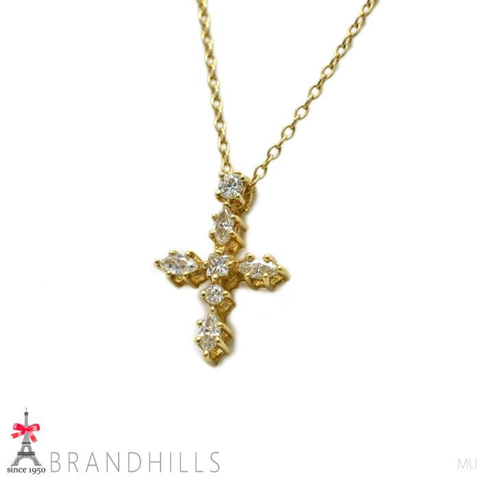 AHKAH（アーカー） ダイヤモンド 0.14ct ネックレス NNクロス K18金 