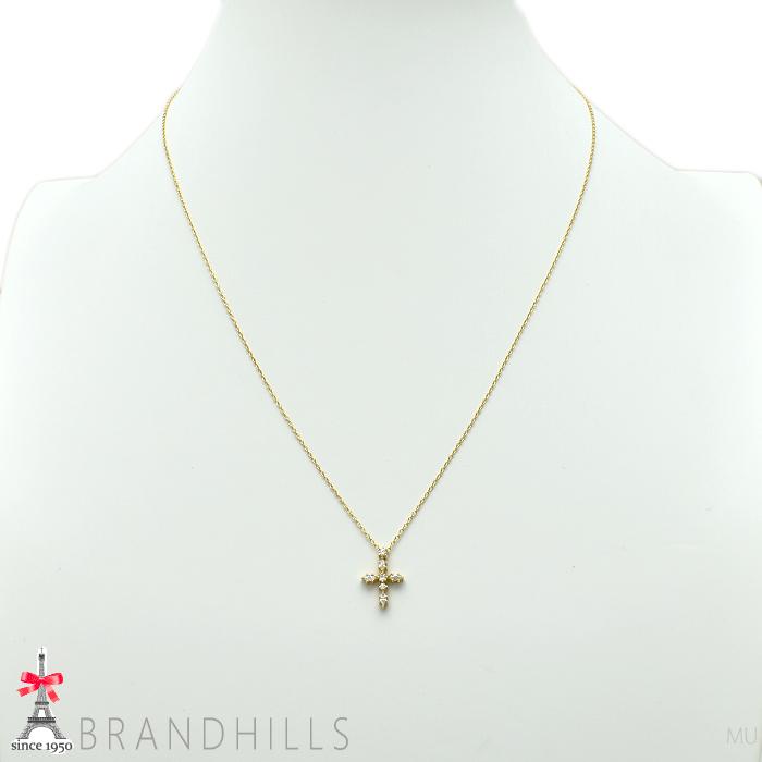 AHKAH（アーカー） ダイヤモンド 0.14ct ネックレス NNクロス K18金 