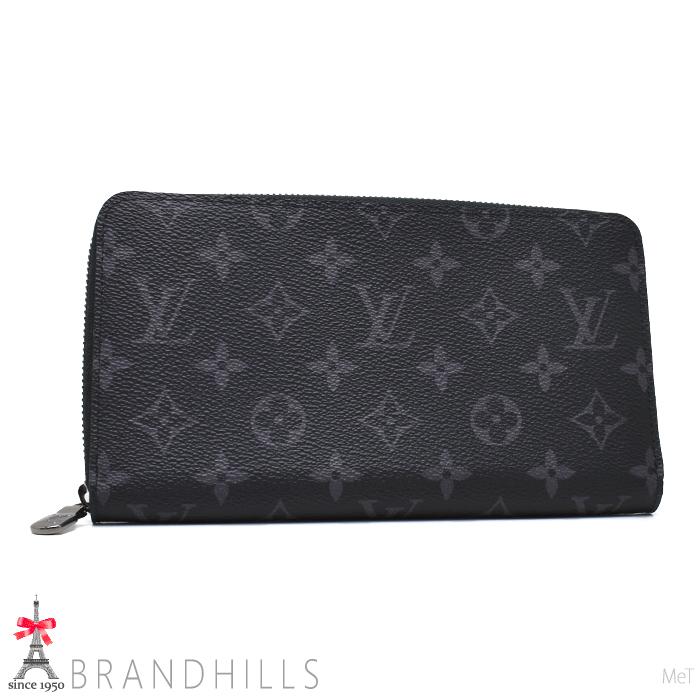 ★3日以内返品可★ 美品 LOUIS VUITTON ルイ・ヴィトン モノグラム エクリプス ジッピーオーガナイザー M82081 長財布 ブラック グレー コーティングキャンバス レザー メンズ LOUIS VUITTON（ルイ・ヴィトン） 長財布 メンズ ジッピー