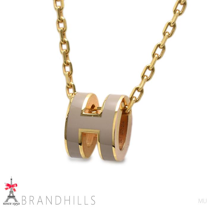 HERMES（エルメス） ネックレス ミニポップアッシュ H ゴールド マロン