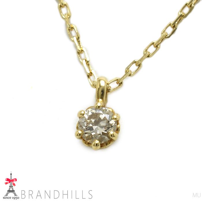agete（アガット） ダイヤモンド 0.05ct ネックレス K18金 750YG 