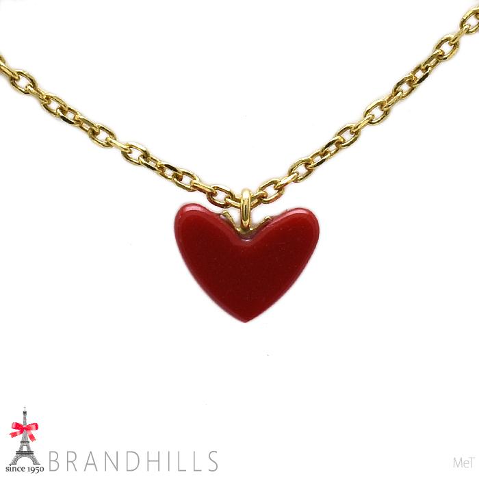 AHKAH（アーカー） ネックレス ティランハート 樹脂加工石 レッド K18