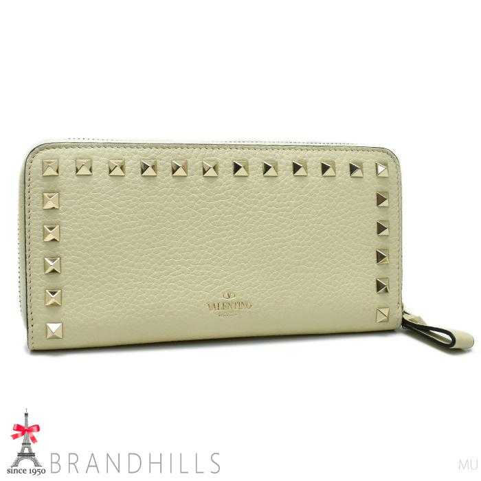 ヴァレンティノ ガラヴァーニ 長財布 ロックスタッズ レザー アイボリー QW1P0645VSH VALENTINO GARAVANI 良品 【中古】 VALENTINO GARAVANI（ヴァレンティノ ガラヴァーニ） ヴァレンティノ