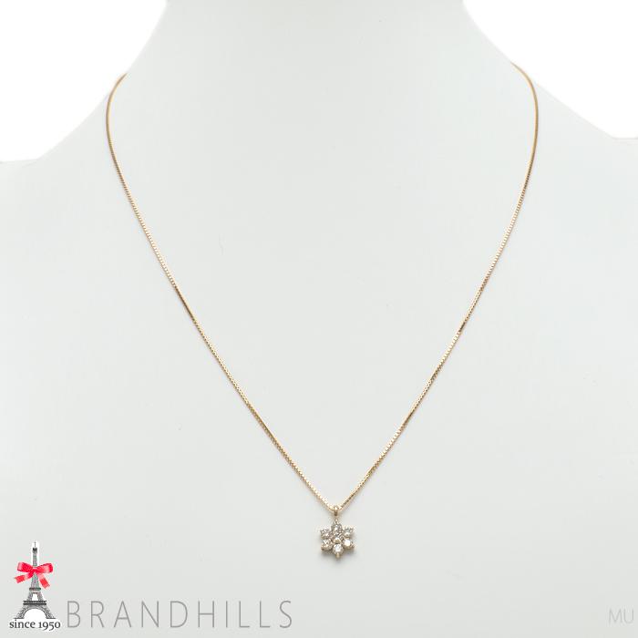 ダイヤモンド 0.36ct ネックレス K18金 750PG ピンクゴールド 2.7g 美 