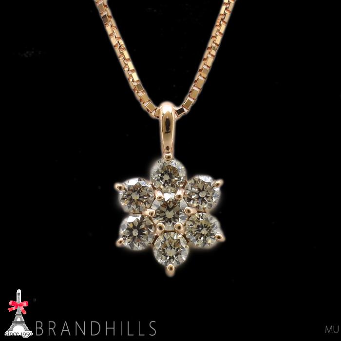 ダイヤモンド 0.36ct ネックレス K18金 750PG ピンクゴールド 2.7g 美 