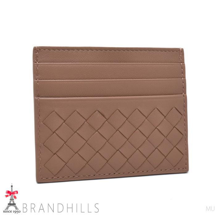 ボッテガヴェネタ カードケース イントレチャート レザー ピンクベージュ 162150 BOTTEGA VENETA ほぼ未使用 【中古】 BOTTEGA VENETA（ボッテガ・ヴェネタ） カードケース イントレチャート