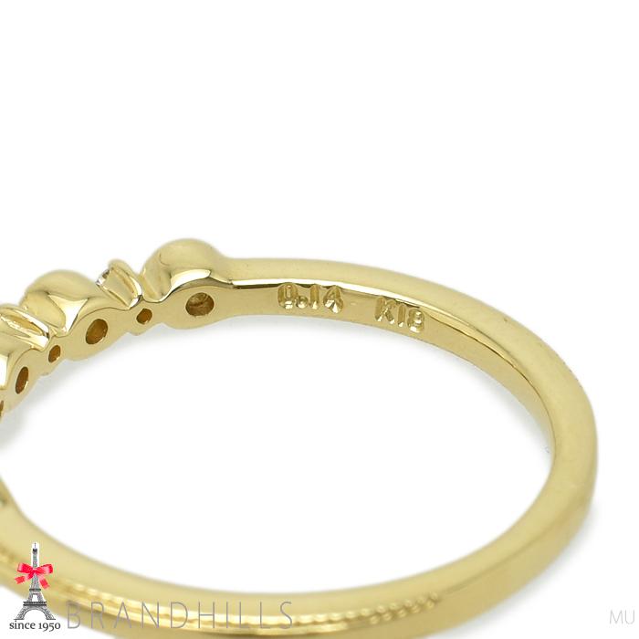 アガット ダイヤモンド0.14ct リング K18金 750YG イエローゴールド 指輪 #8.5 agete 極美品_7