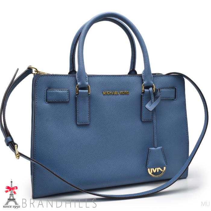 マイケルコース トートバッグ Dillon Cornflower Leather Satchel ブルー 2WAY 30H4GAIS3L MICHAEL KORS 美品 【中古】 MICHAEL KORS（マイケルコース） トートバッグ Dillon Cornflower