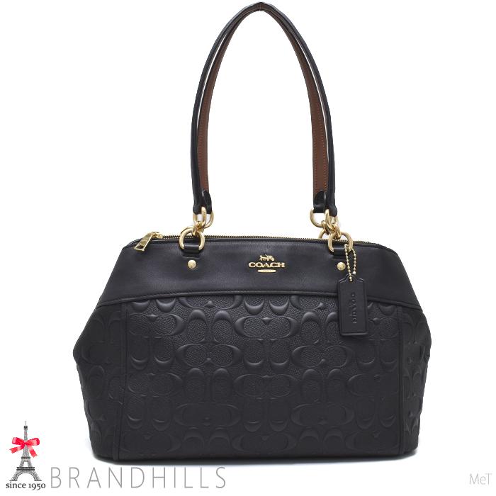 コーチ ショルダーバッグ レディース シグネチャー エンボス レザー ブラック 2WAY F25952 COACH 【中古】 COACH（コーチ） ショルダーバッグ レディース シグネチャー エンボス